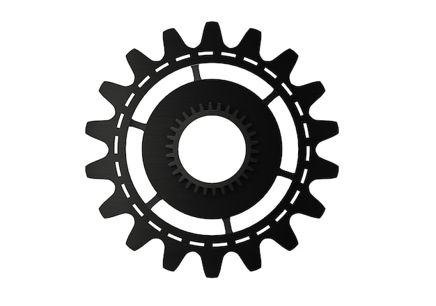 Big black gear teamwork partnership and integration concept 3d rendering