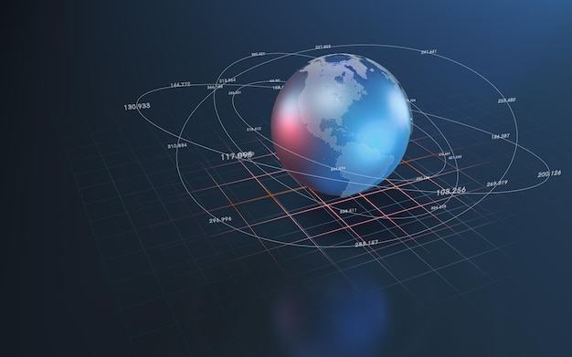 Big data and the earth information technology concept 3d rendering