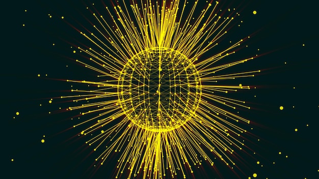 Big Data Plexus effec Sphere of connected nodes Cluster net Abstract network connection background Connected lines sphere Dots
