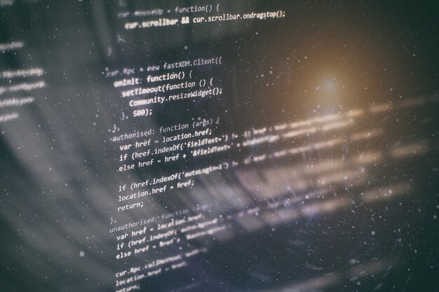 Big data storage and cloud computing representation. Programming code .