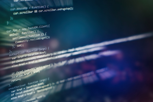 Big data storage and cloud computing representation. Programming code .