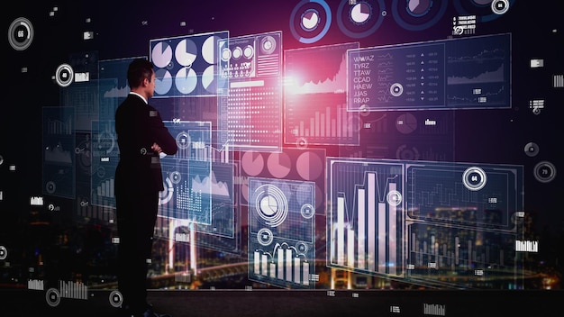 Big Data -teknologia liiketoiminnan rahoituksen konseptissa.