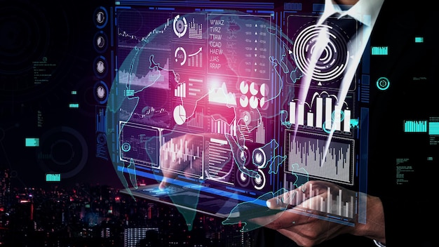 Big Data -teknologia liiketoiminnan rahoituksen konseptissa.