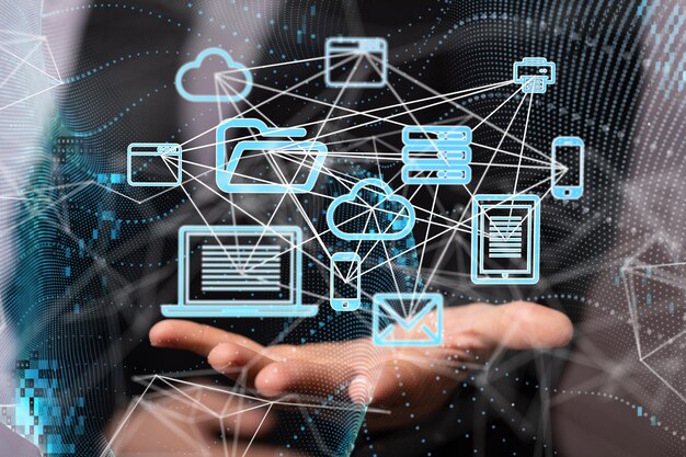 Big data visualization backgroundAbstract technology