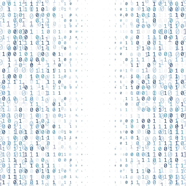Binäärikoodin digitaaliteknologian tausta, joka on tehty nollilla ja ykkösillä