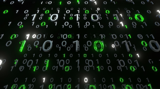Binäärinen hologrammi tausta 3D-renderöinti