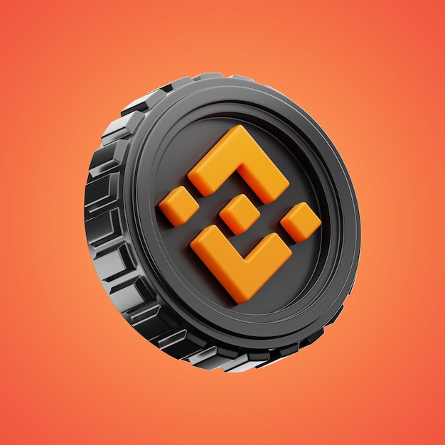 binance financial blockchain technology coin icon 3d rendering on isolated background