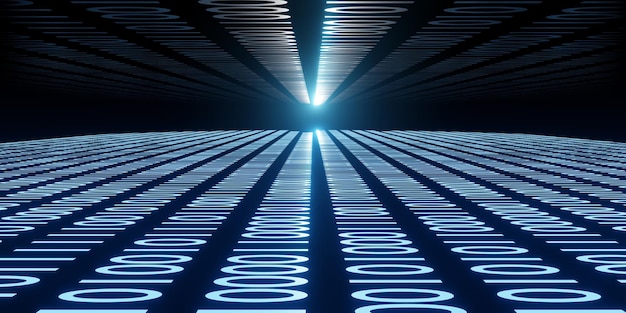Binary code background abstract technology Digital binary data and secure data concept 3d illustration