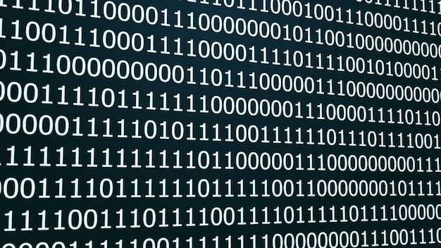Binary code data steam A stream of binary matrix code on the screen numbers of the computer matrix