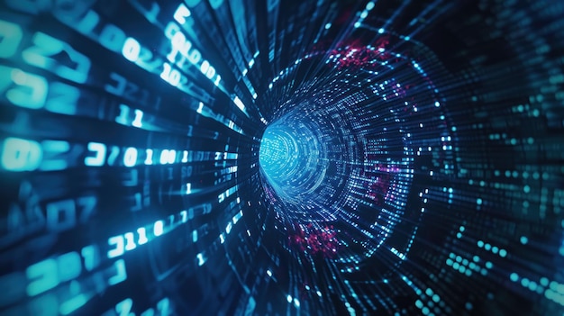 binary tunnel background Technology concept High Tech Background