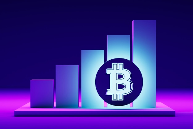 bitcoin symbol growth chart bitcoin btc growth concept