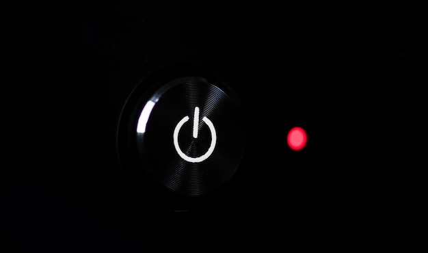 Black aluminum metal power button