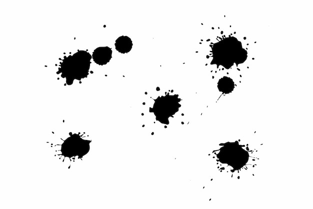 Black blot on a white background Spots of ink on a piece of paper