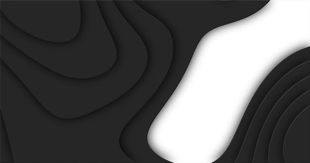 Black cutted abstract background pattern of lines and waves