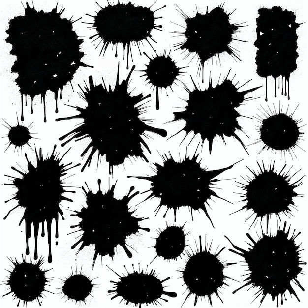 Black Ink Splatters