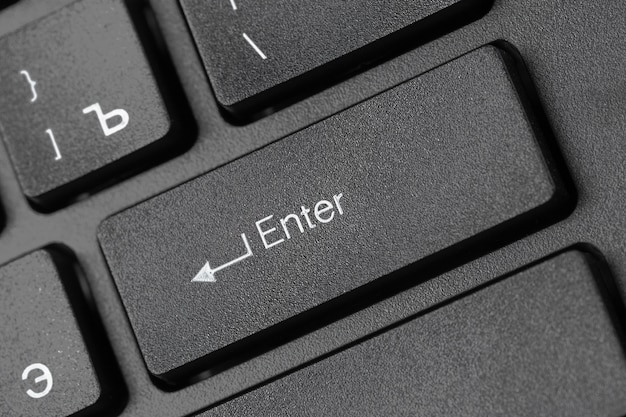 Black laptop keyboard close up