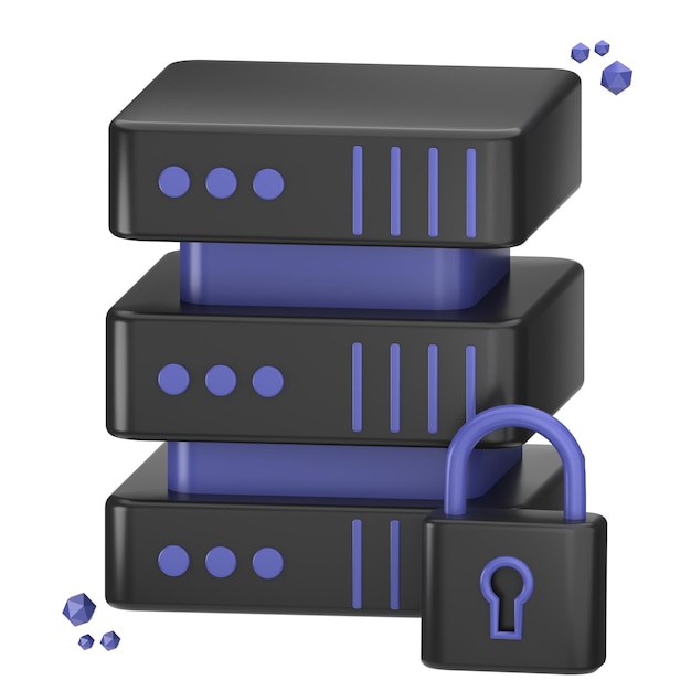 blander rendering 3d icon server security logo illustartion