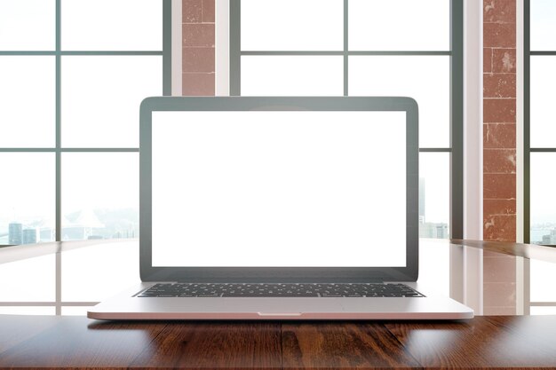Blank laptop closeup