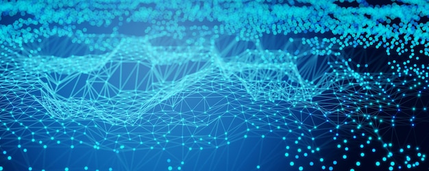 Blockchain technology Network structure background Artificial intelligence Machine learning Data background Holographic map of the area 3D rendering