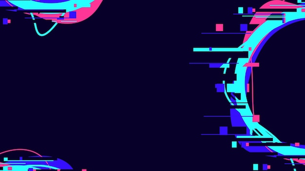 Blue and pink glitch technology illustration