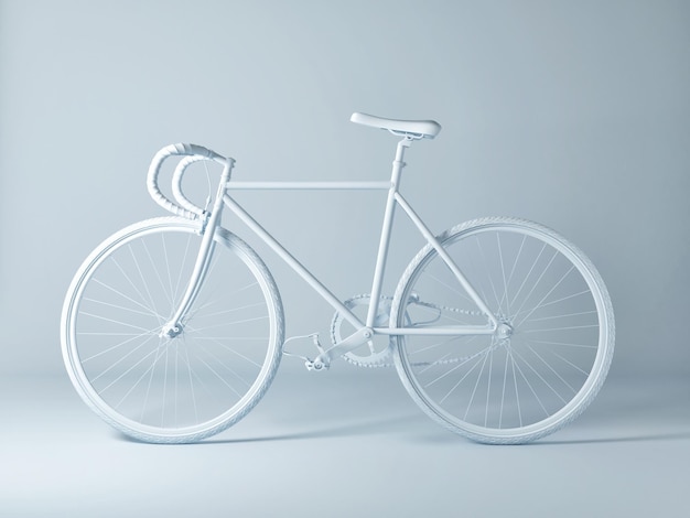 blue bicycle on blue background. pastel minimal style concept.
