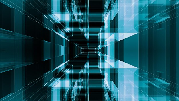 Blue glow blur lines abstract background 3d rendering