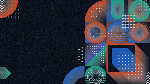 Blue Grainy Background with Minimalist Geometric shape