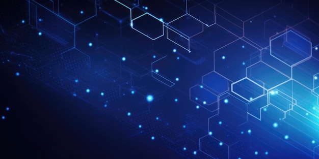 Blue hexagon technology abstract background Generative AI AIG21