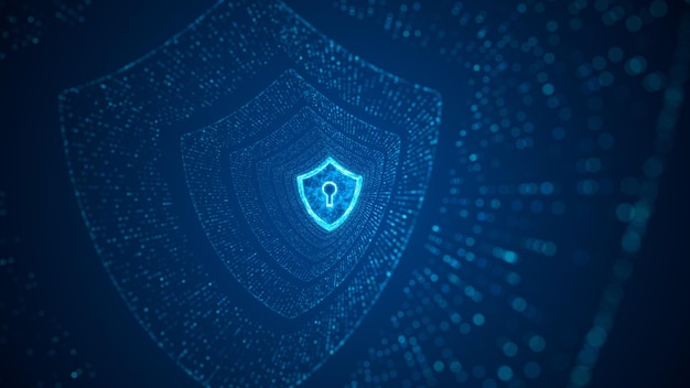 Blue Modern Neon Technology Cyber Security Internet Protect Background