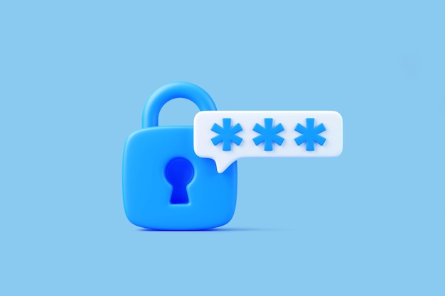 Blue Padlock with Password Protection Icon
