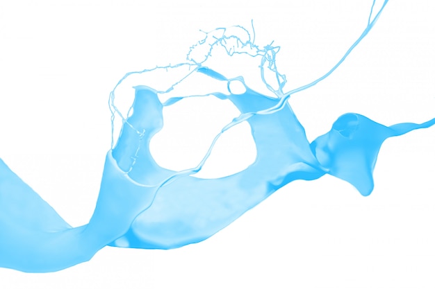 Blue paint splash isolated on white background