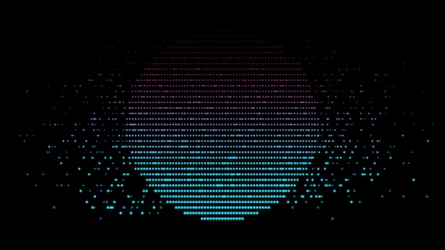Blue purple dotted circle shape abstract futuristic tech background