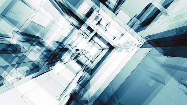 Blur lines transparent glass abstract background 3d rendering