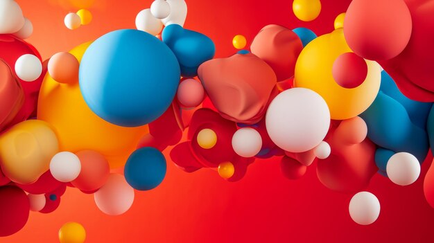 Bold abstract geometric shapes on a red background Minimalist modern design background