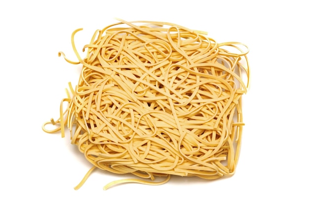 Briquette noodle close up isolate on white background