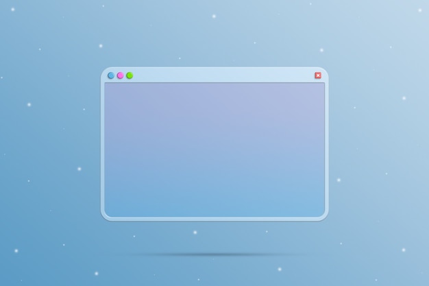 Browser window with neon screen 3d