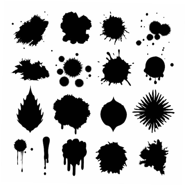 Brush stroke ink paint brush grunge lines Set of grunge circle brush Grunge banner collection