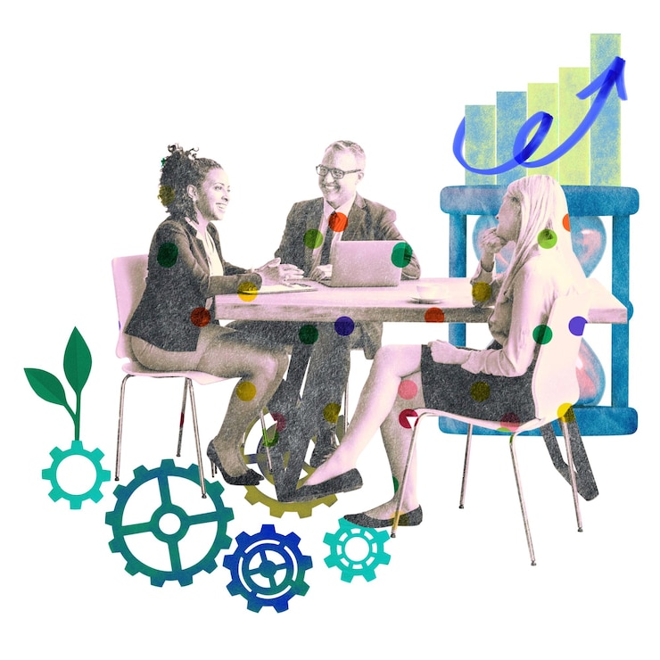 Kuva business analysis png sticker mixed media transparent background