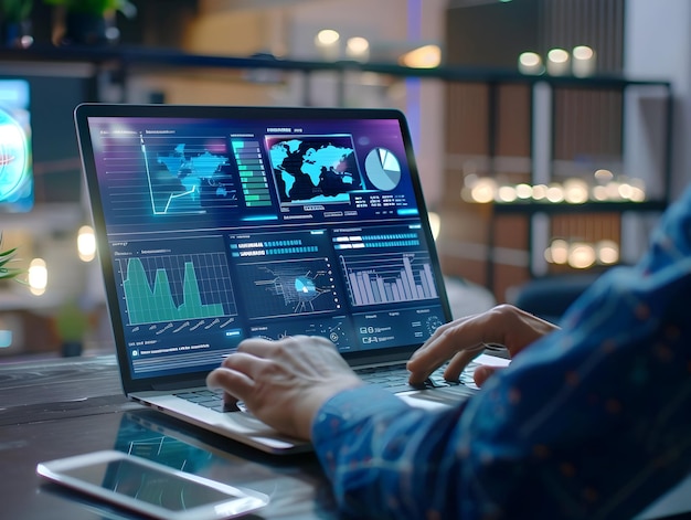 business analysts analyzing data on pc data analyzing business growth analysis stock market sales