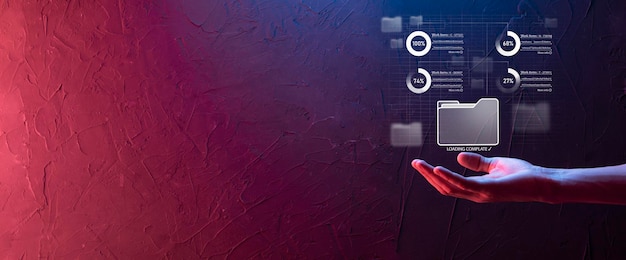 Business developer hand using board framework on virtual modern computer showing innovation Agile software development lean project management tool fast changes conceptDocument Management System DMS