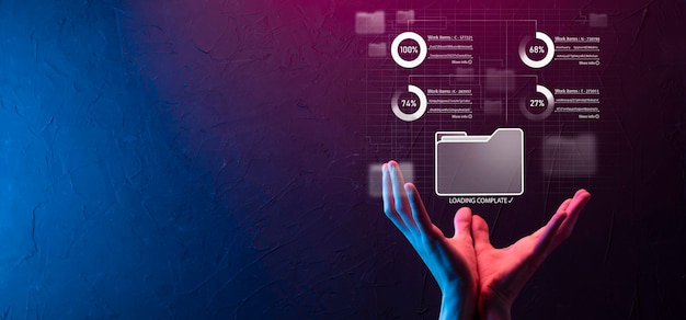 Business developer hand using board framework on virtual modern computer showing innovation Agile software development lean project management tool fast changes conceptDocument Management System DMS