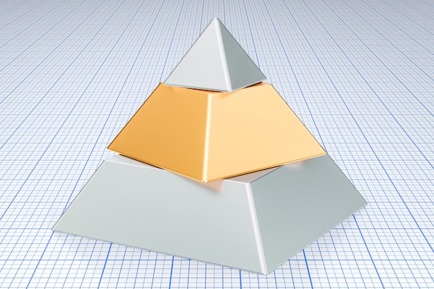 Business pyramid concept 3D rendering