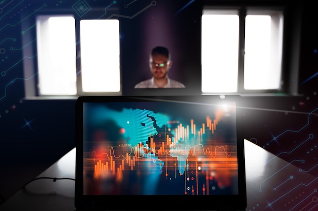 Businessman trading online stock market concept or forex investment exchange Bitcoins