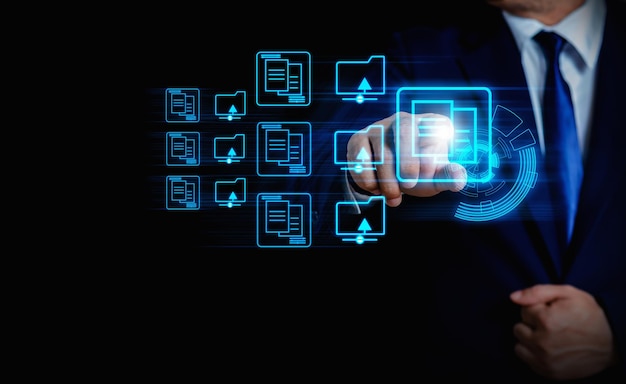 Businessmans Document Management System DMS Online document information system form and process auto