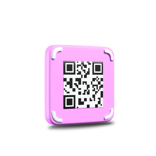 cartoon qr code scanning icon in smartphone qr code for payment 3d render illustration