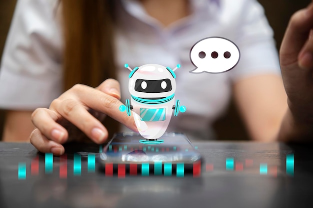 Chatbot answering questions online robot assistant help on website