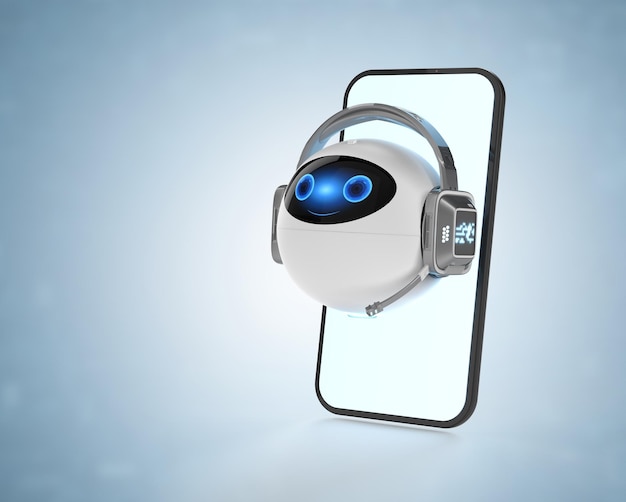 Chatbot or assistant robot chat with headphone