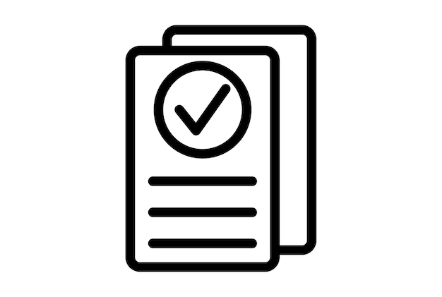 Check file line icon black tick web symbol minimalist app sign