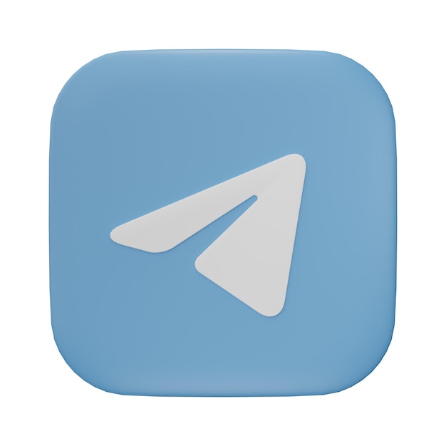chiang rai thailand march 28 2023 3d rendering telegram app icon isolated on transparent background telegram is an online social media network