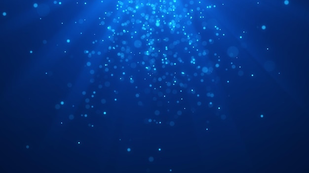 Christmas blue background Abstract magic light background Bokeh background 3d rendering